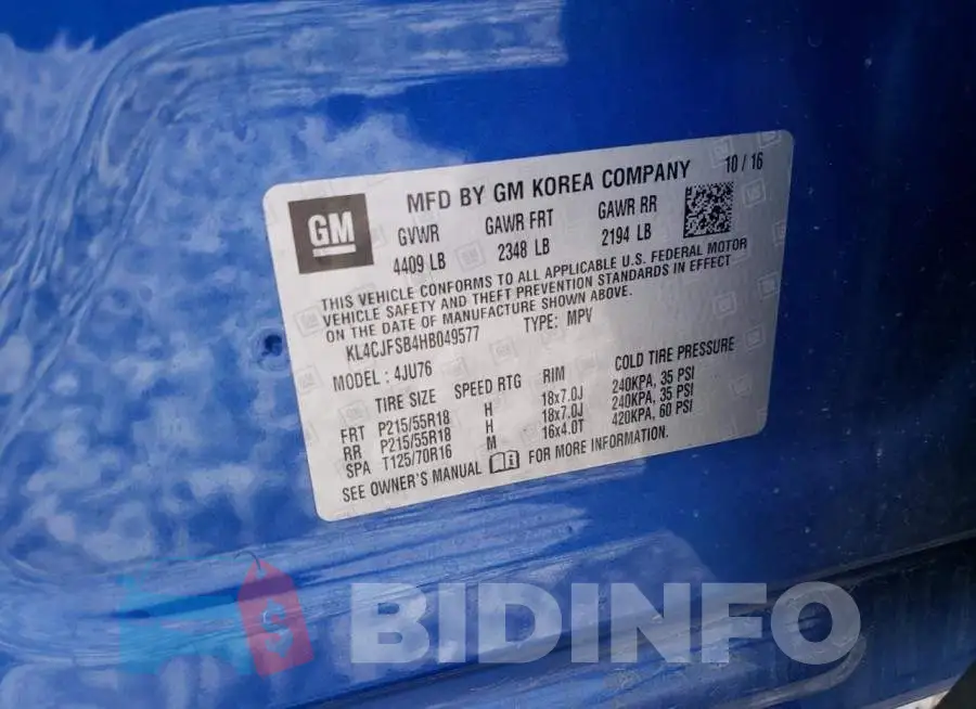 KL4CJFSB4HB049577 Photo# 12