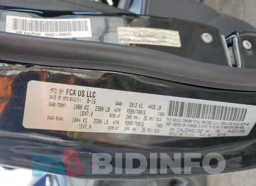 1C4NJCEA4HD117087 Photo# 12