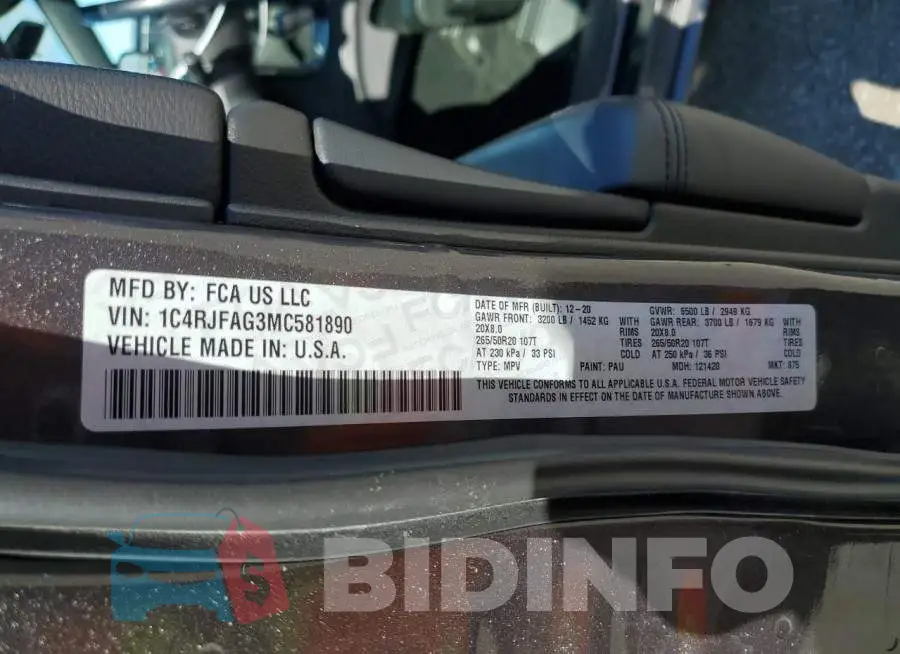 1C4RJFAG3MC581890 Photo# 13