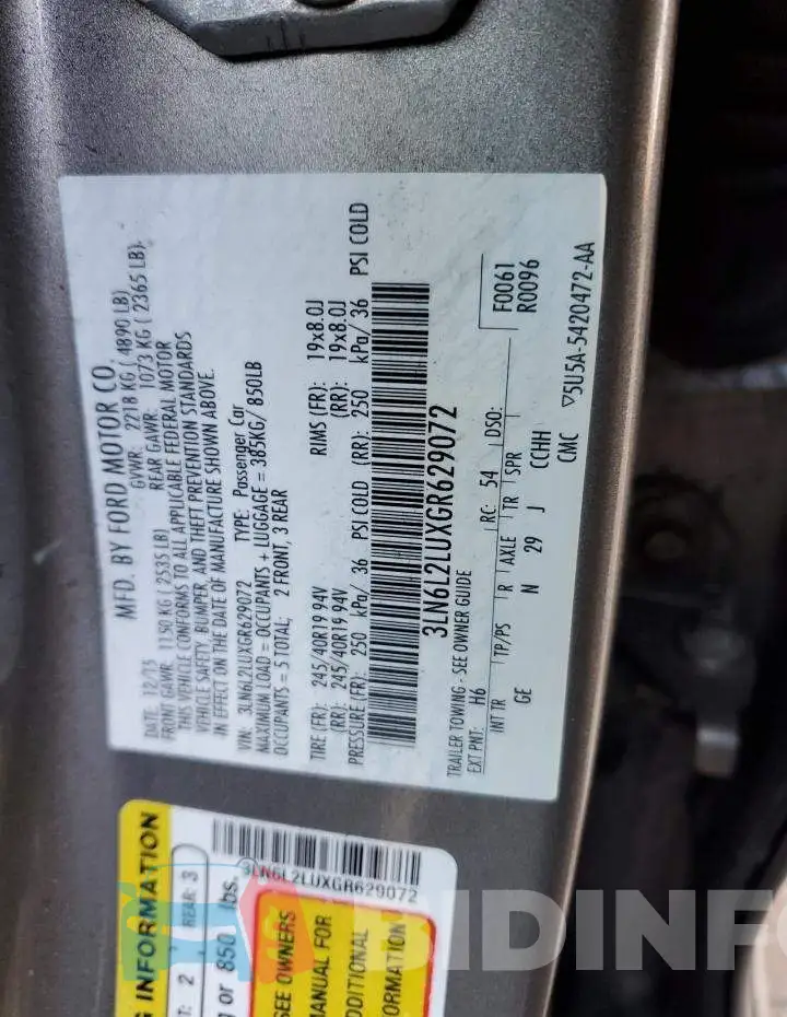 3LN6L2LUXGR629072 Photo# 12