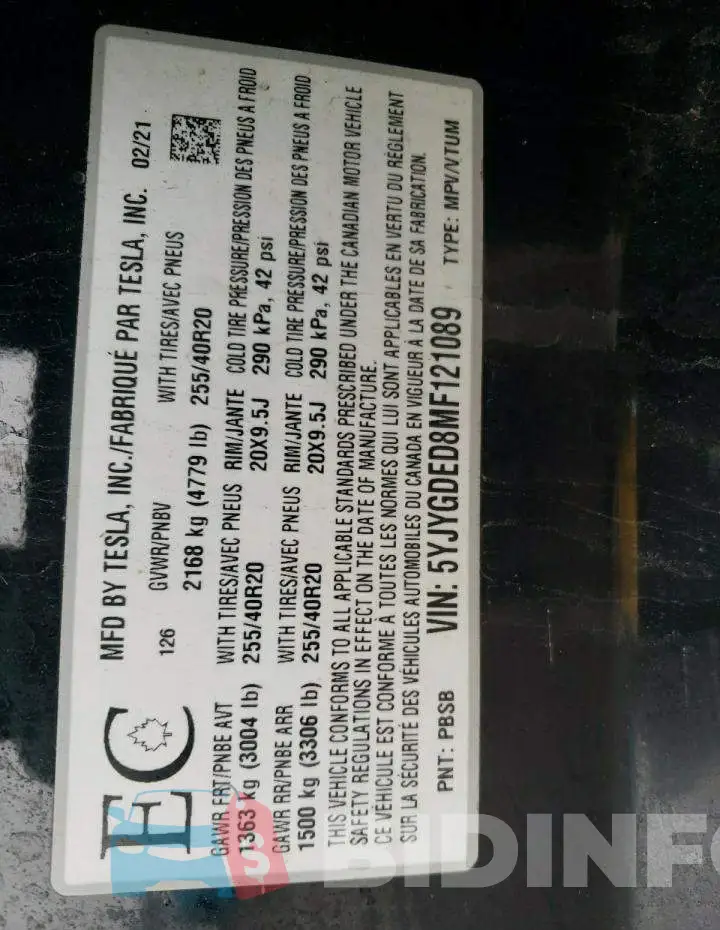 5YJYGDED8MF121089 Photo# 13
