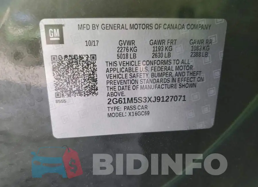 2G61M5S3XJ9127071 Photo# 12