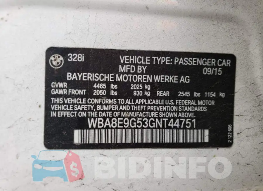 WBA8E9G53GNT44751 Photo# 12