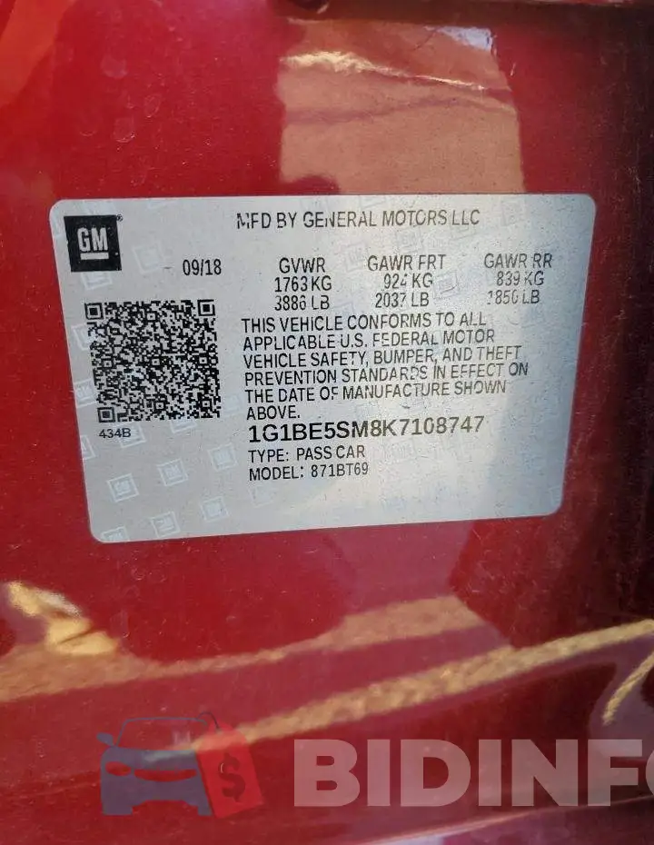 1G1BE5SM8K7108747 Photo# 12