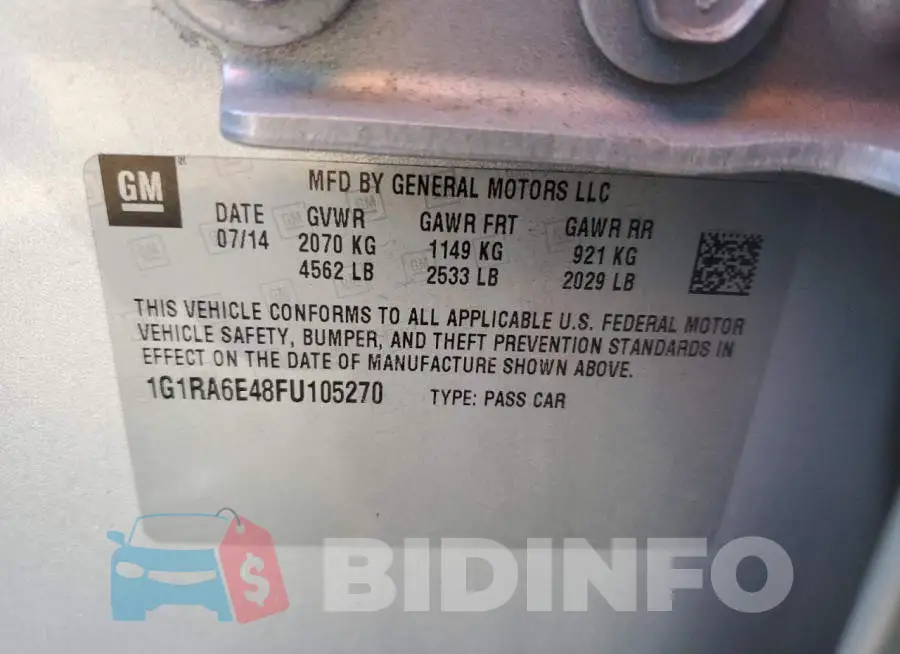 1G1RA6E48FU105270 Photo# 12