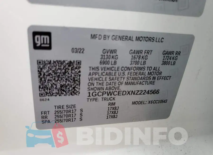 1GCPWCEDXNZ224566 Photo# 12