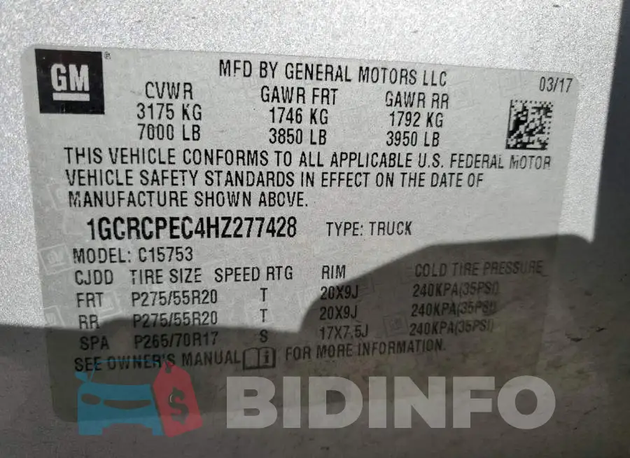 1GCRCPEC4HZ277428 Photo# 12