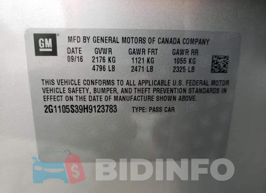 2G1105S39H9123783 Photo# 12