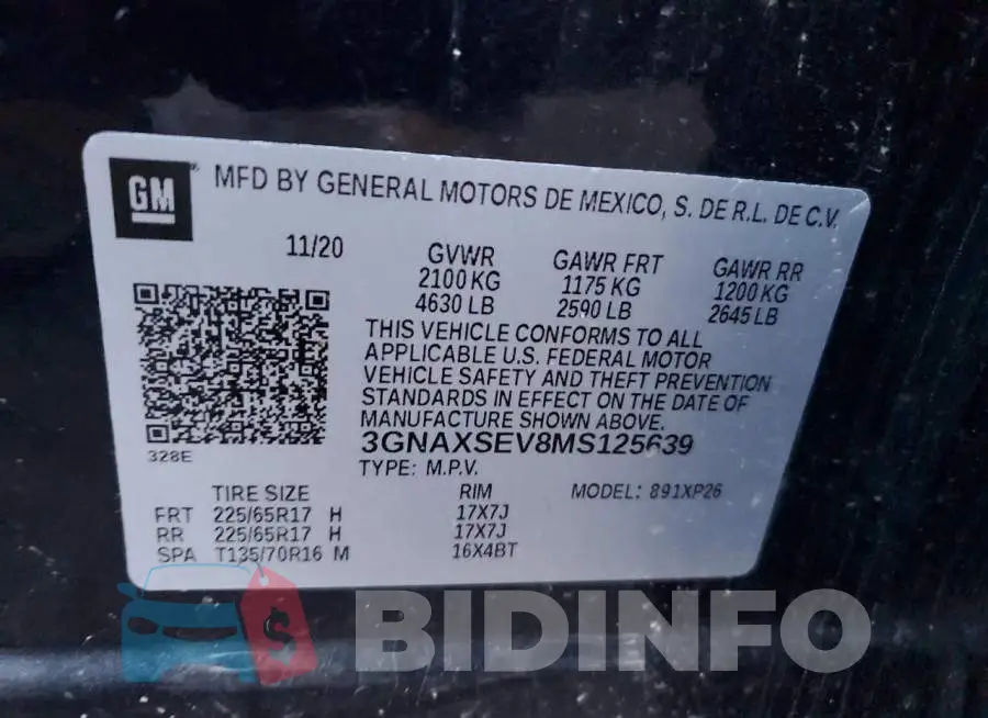 3GNAXSEV8MS125639 Photo# 14