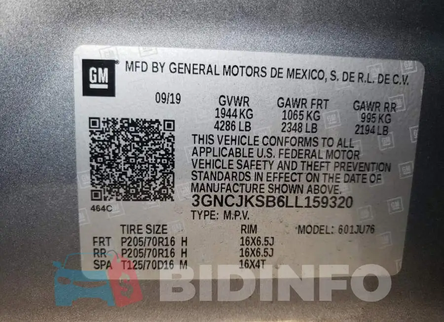 3GNCJKSB6LL159320 Photo# 14