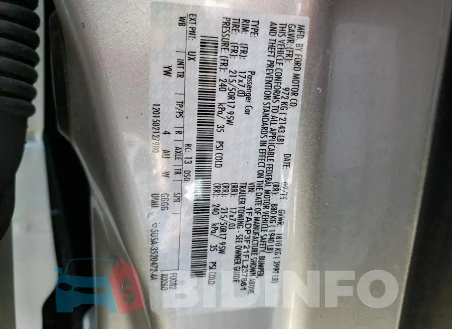 1FADP3F21FL237861 Photo# 12