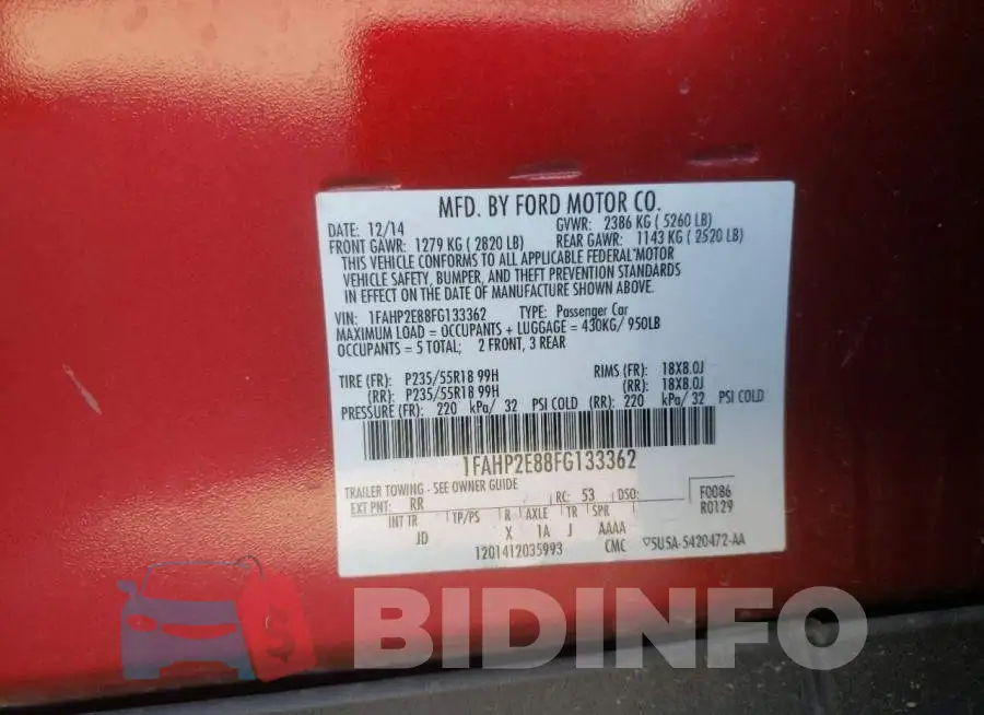1FAHP2E88FG133362 Photo# 12