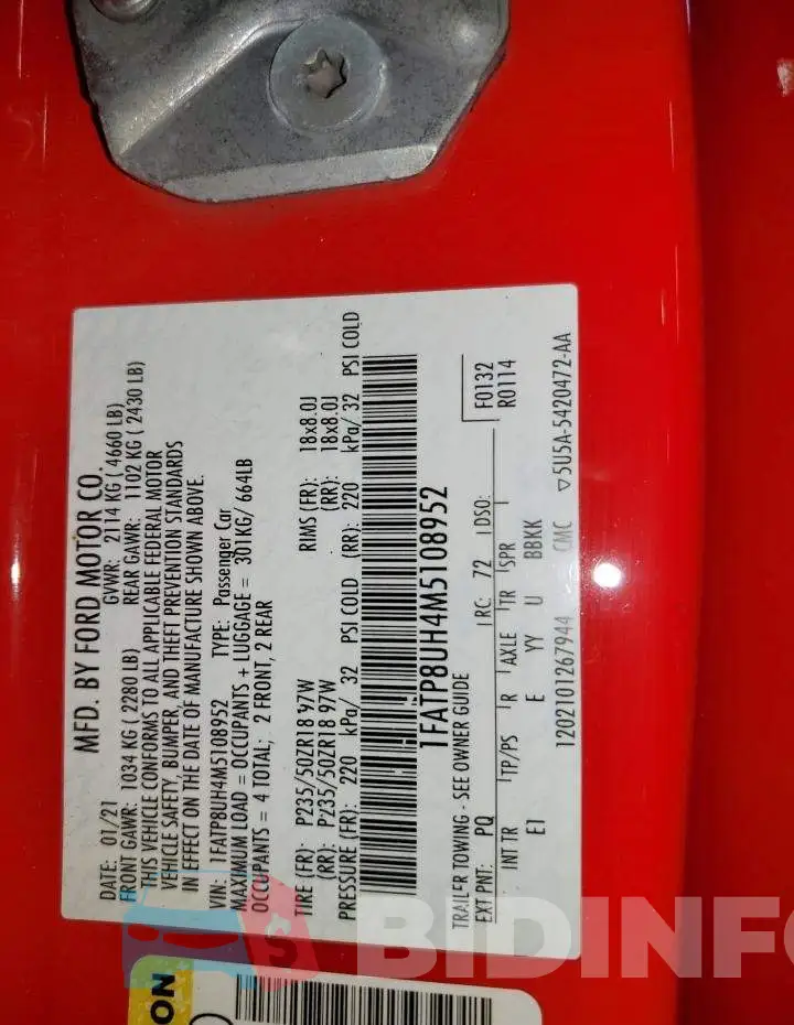 1FATP8UH4M5108952 Photo# 12