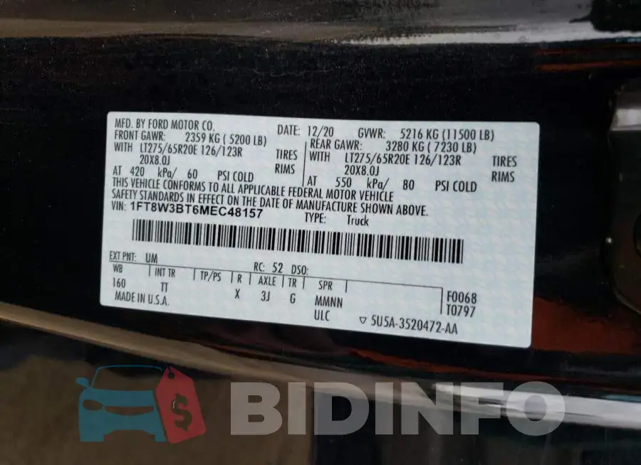 1FT8W3BT6MEC48157 Photo# 12