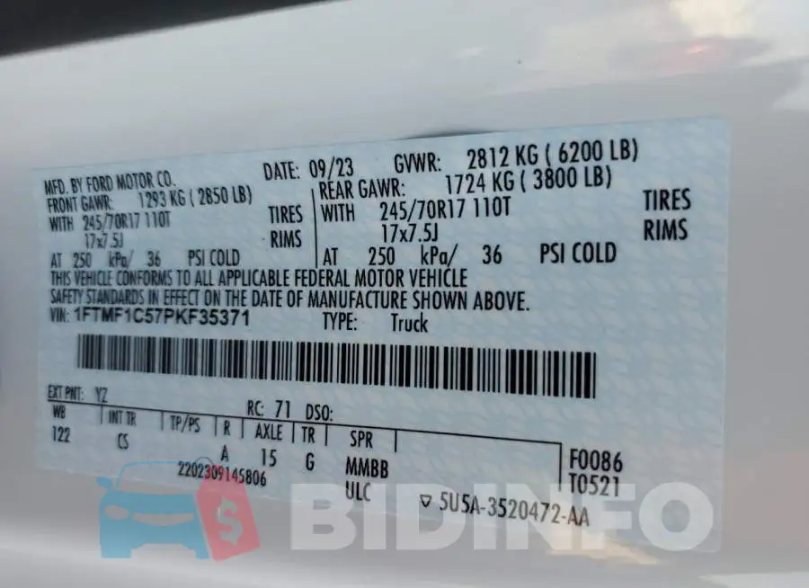 1FTMF1C57PKF35371 Photo# 12