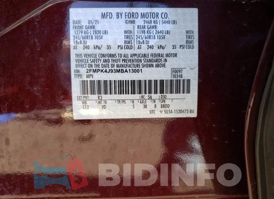 2FMPK4J93MBA13001 Photo# 12