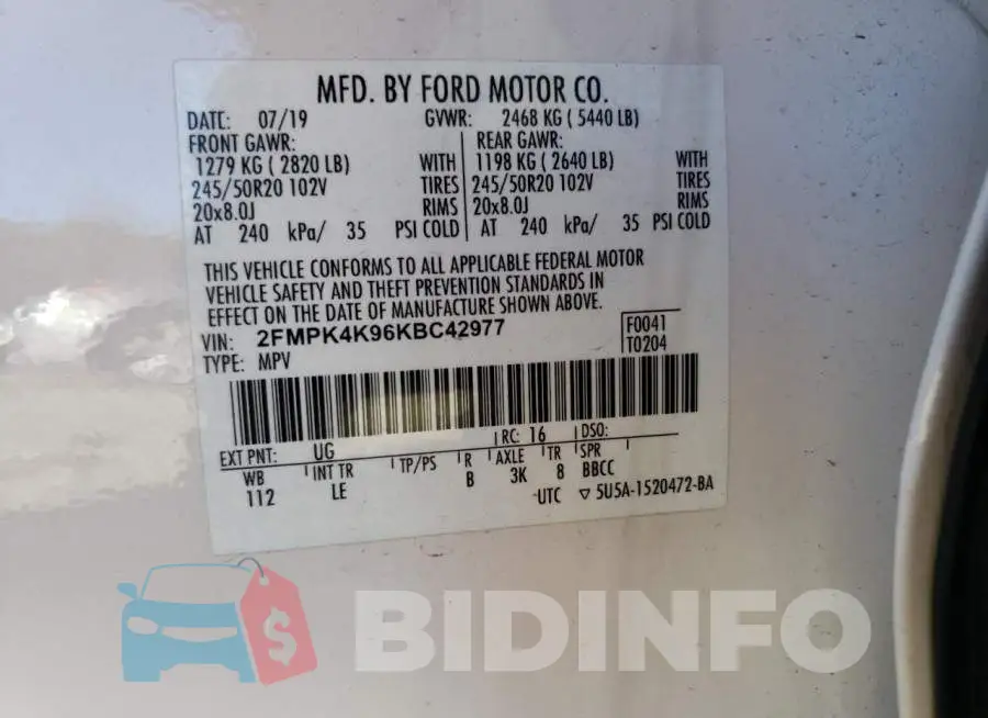 2FMPK4K96KBC42977 Photo# 13