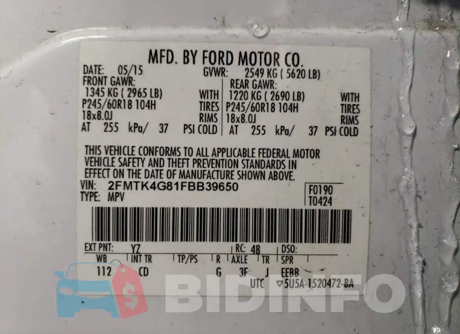 2FMTK4G81FBB39650 Photo# 13