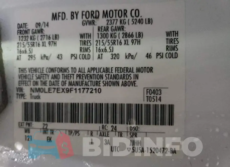NM0LE7EX9F1177210 Photo# 14