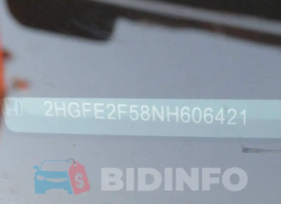 2HGFE2F58NH606421 Photo# 10