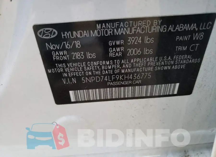 5NPD74LF9KH436775 Photo# 12