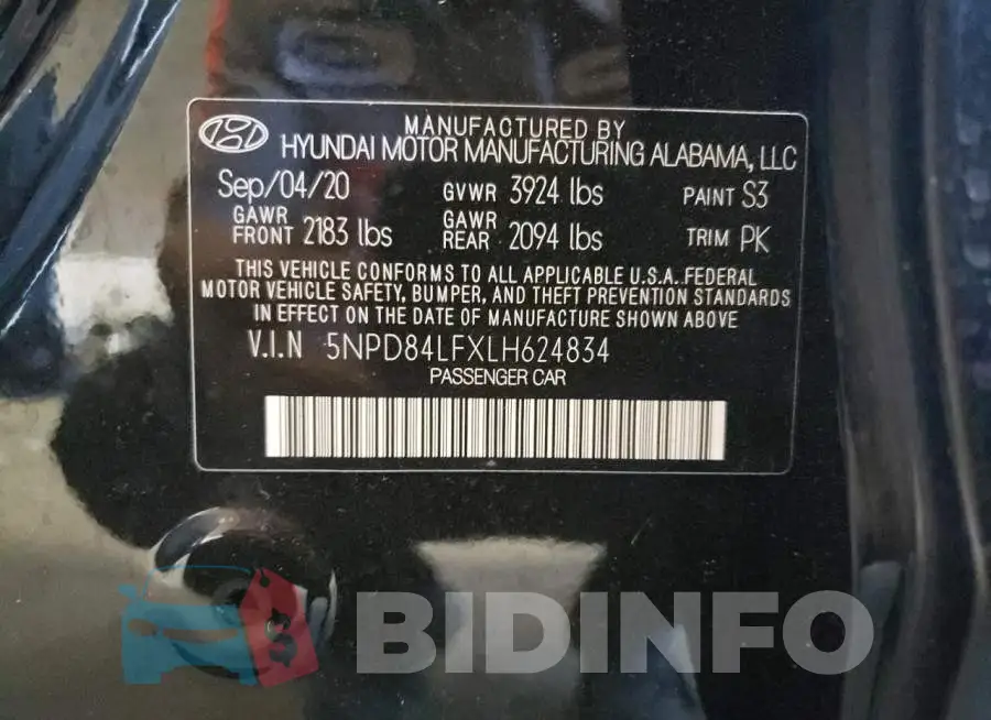 5NPD84LFXLH624834 Photo# 12