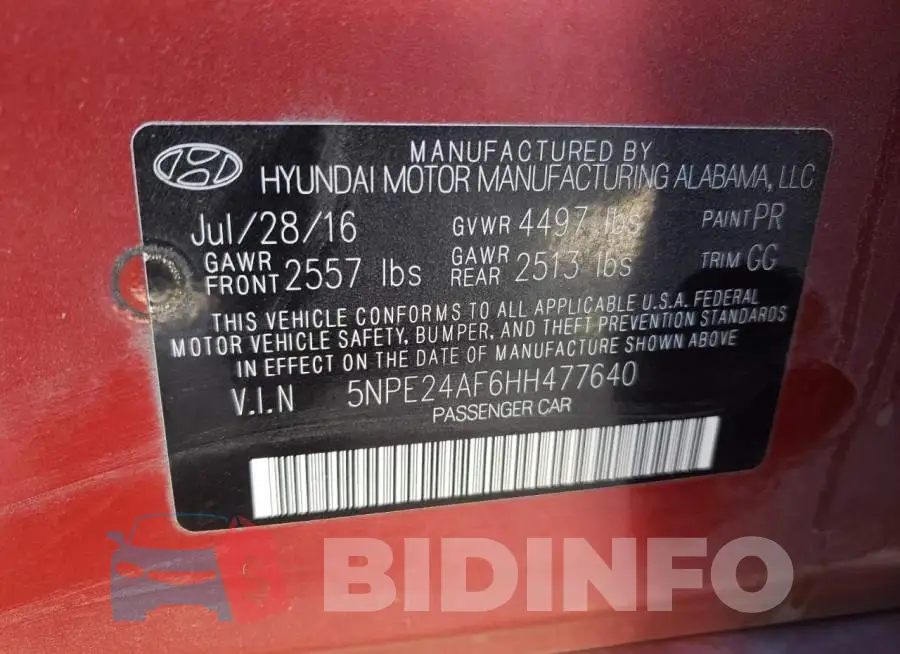 5NPE24AF6HH477640 Photo# 12