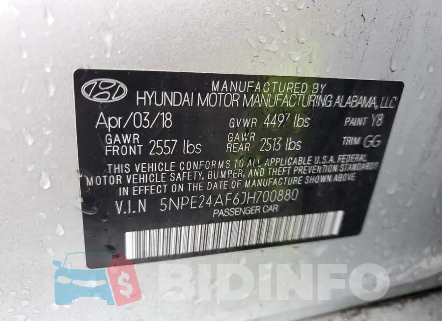 5NPE24AF6JH700880 Photo# 13