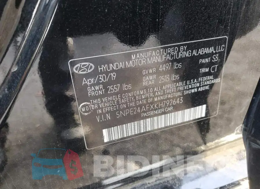 5NPE24AFXKH792643 Photo# 12