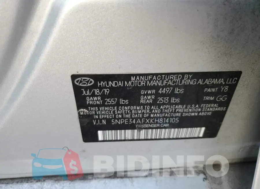 5NPE34AFXKH814105 Photo# 12