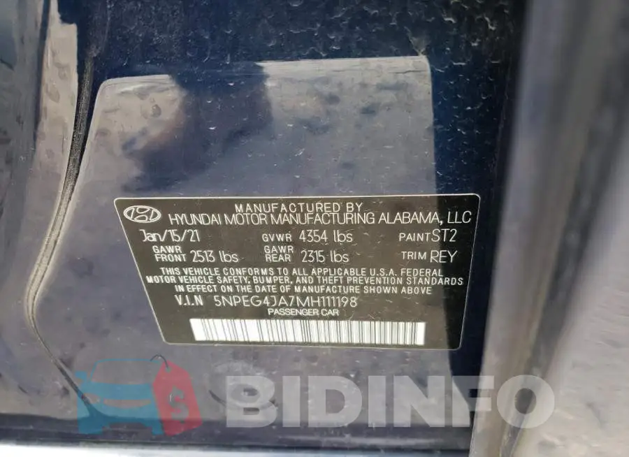 5NPEG4JA7MH111198 Photo# 12