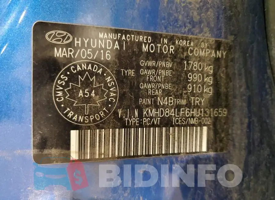 KMHD84LF6HU131659 Photo# 13
