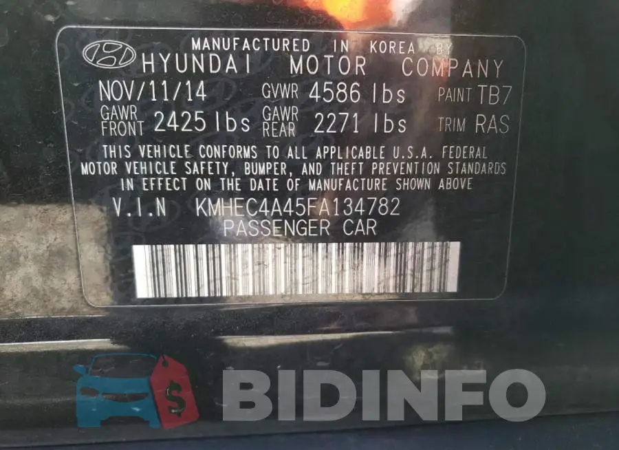 KMHEC4A45FA134782 Photo# 13