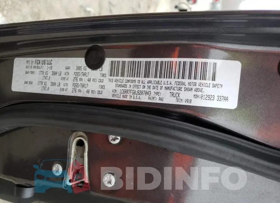 1C6RR7FG0JS207043 Photo# 12
