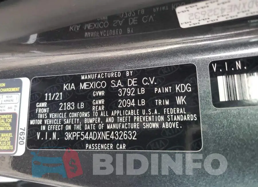 3KPF54ADXNE432632 Photo# 12