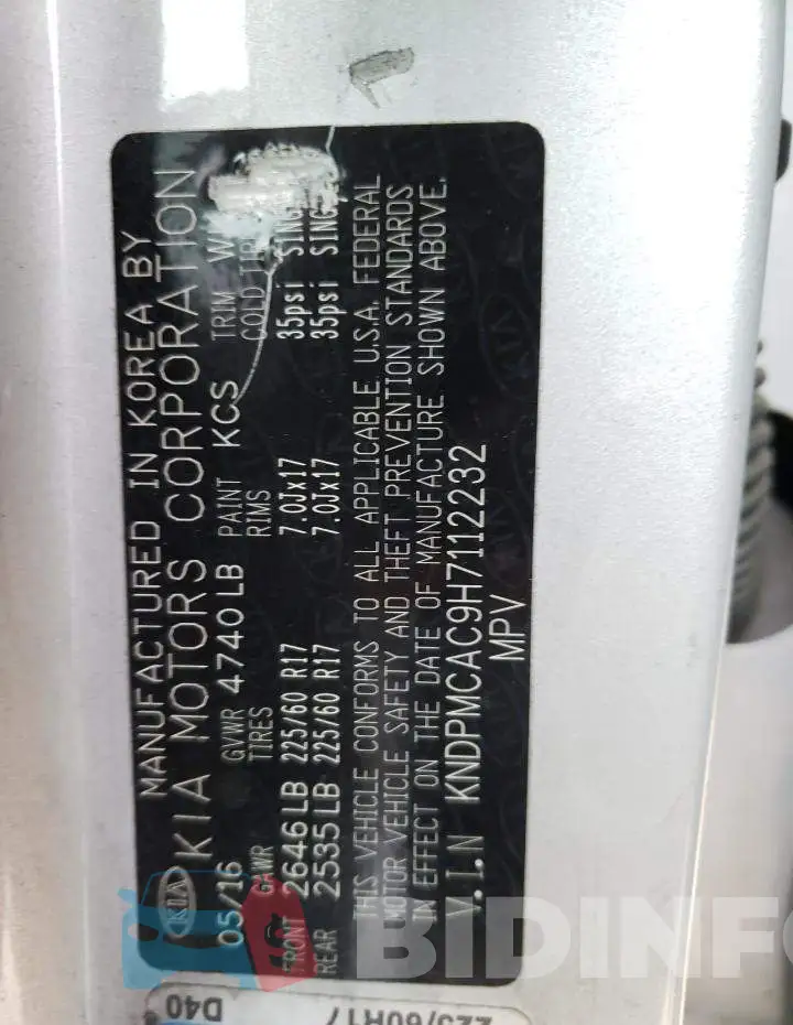 KNDPMCAC9H7112232 Photo# 13