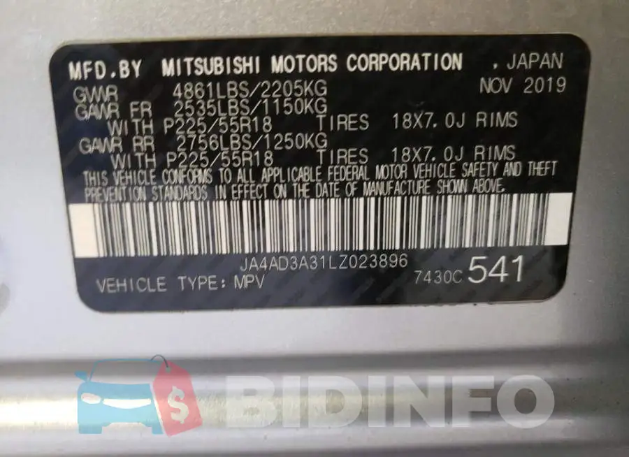 JA4AD3A31LZ023896 Photo# 14