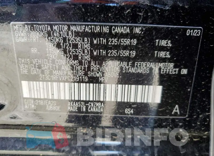 2T3C1RFVXPC219119 Photo# 13