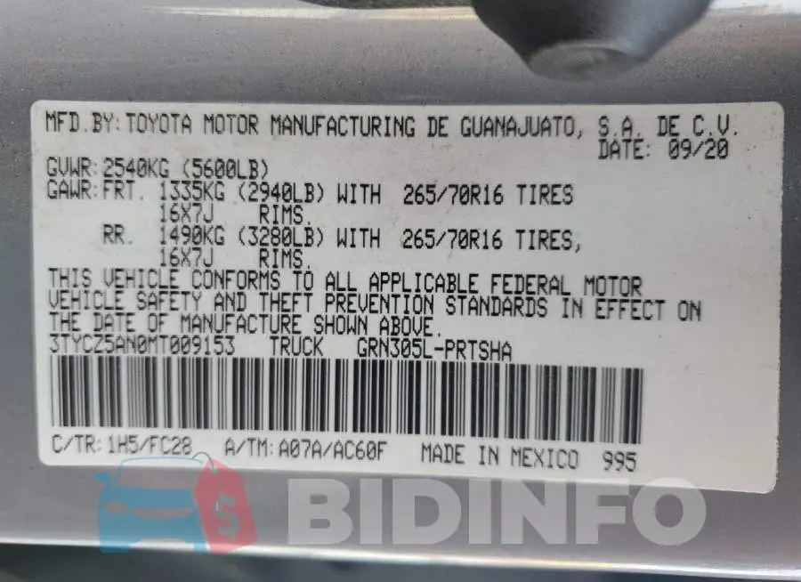 3TYCZ5AN0MT009153 Photo# 12