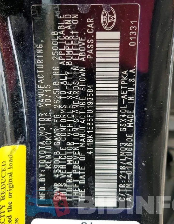 4T1BK1EB5FU193584 Photo# 13