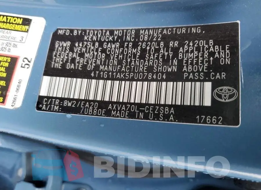 4T1G11AK5PU078404 Photo# 12