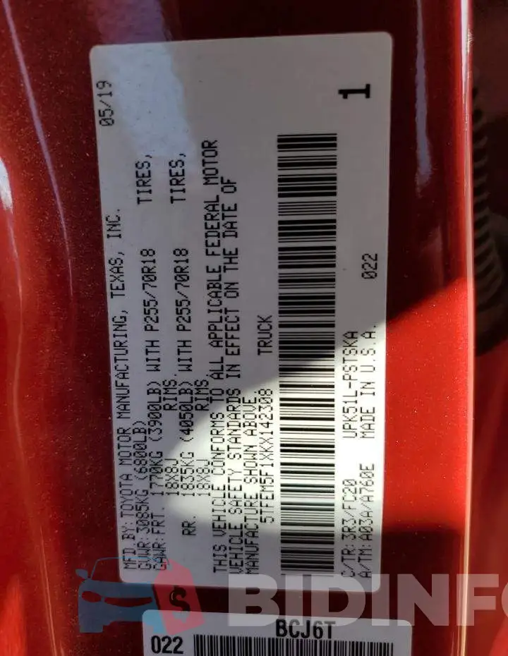 5TFEM5F1XKX142308 Photo# 12