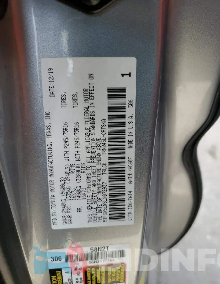 5TFSX5EN8LX072937 Photo# 13