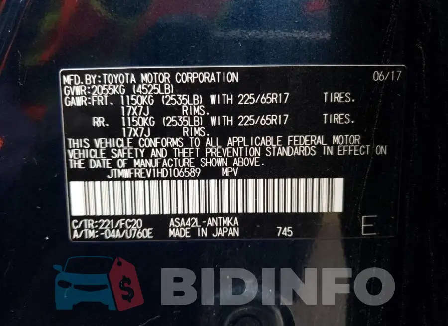 JTMWFREV1HD106589 Photo# 13