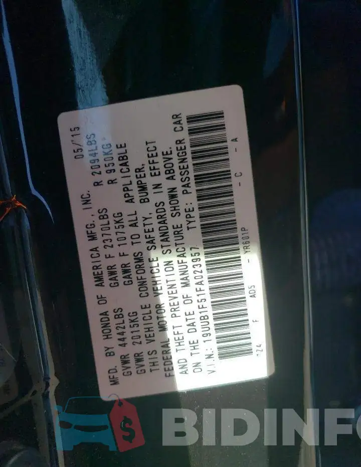 19UUB1F51FA023957 Photo# 12