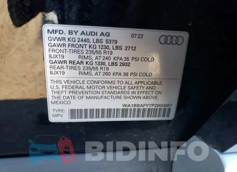 WA1BBAFY7P2000687 Photo# 12