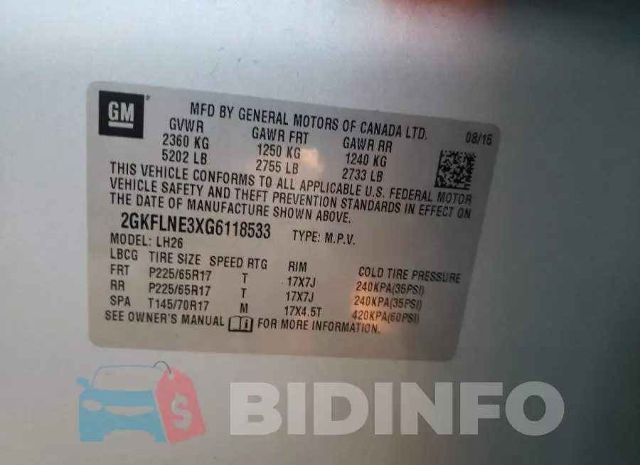 2GKFLNE3XG6118533 Photo# 12