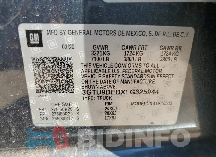 3GTU9DEDXLG325944 Photo# 13