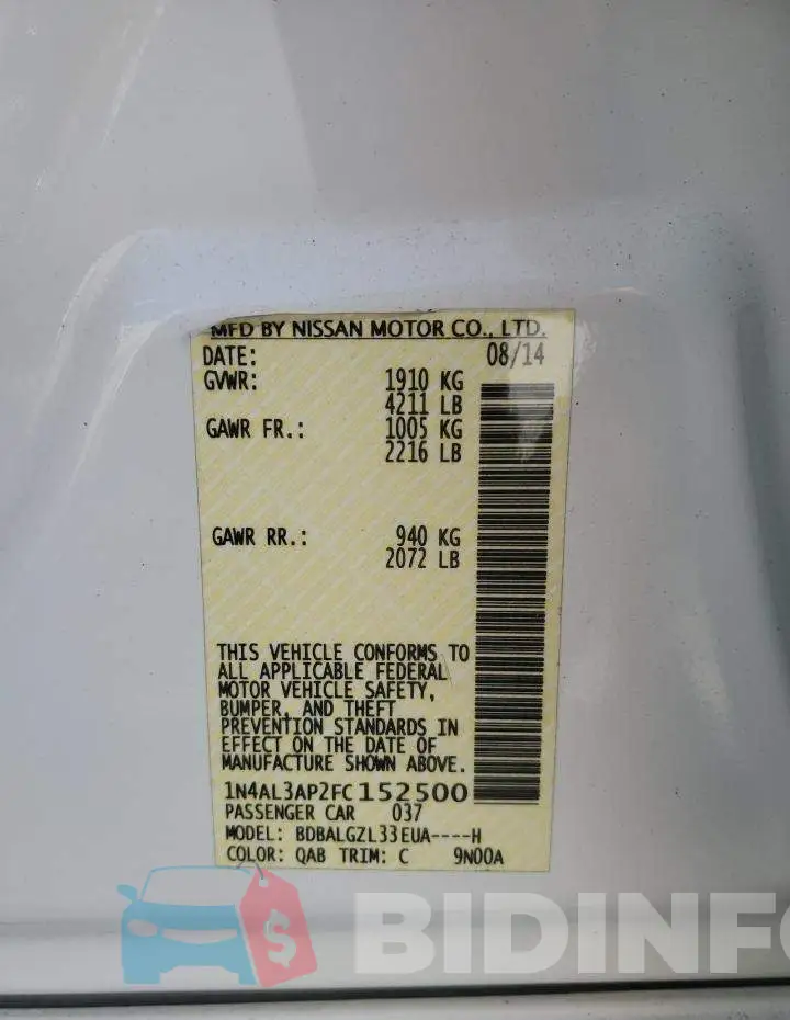 1N4AL3AP2FC152500 Photo# 13