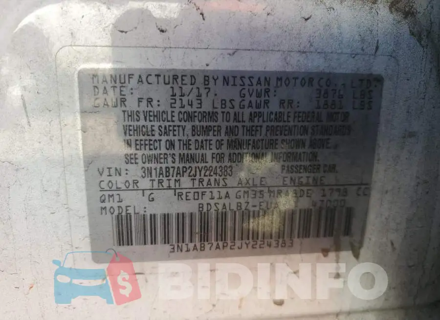 3N1AB7AP2JY224383 Photo# 12